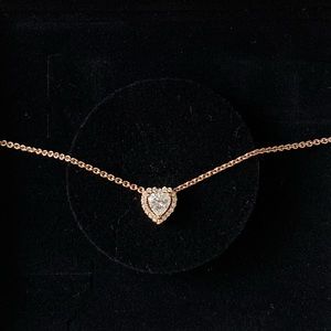 14k rose gold-plated pandora heart necklace